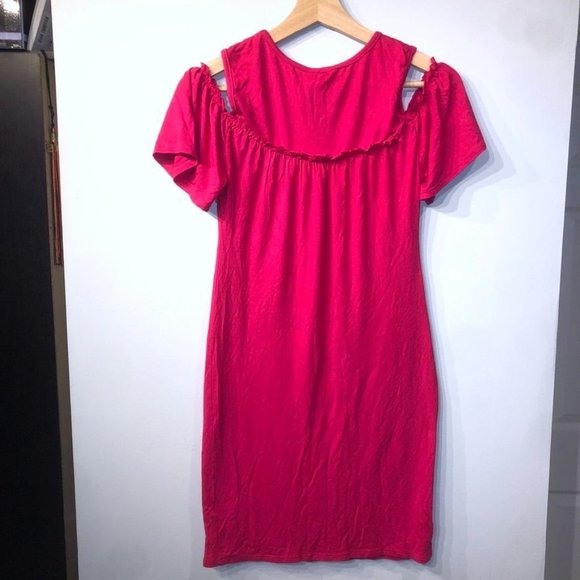 Francesca's Collections alya Cold Shoulder Pink Mini Dress Small Womens Kerria - Picture 2 of 5